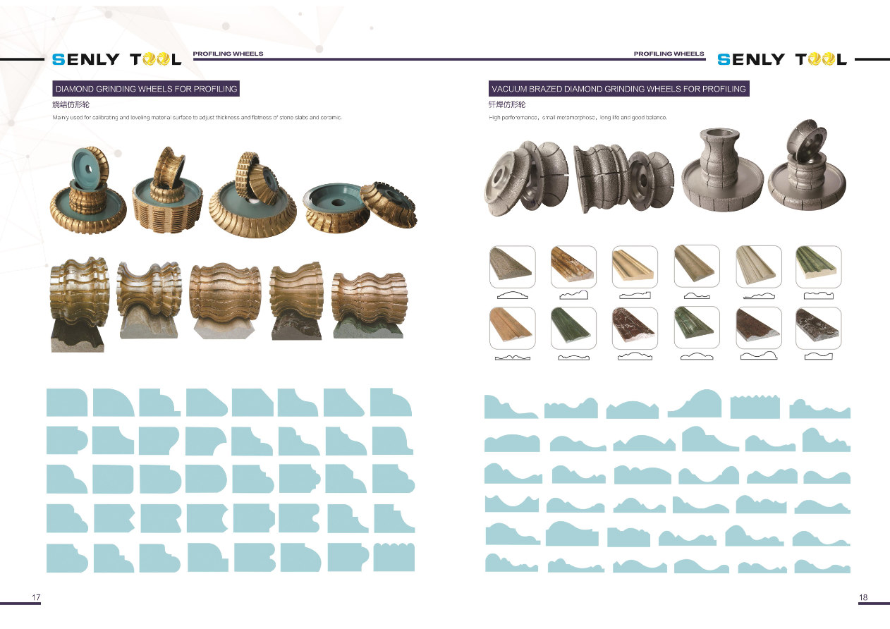 SENLY diamond profile grinding wheels